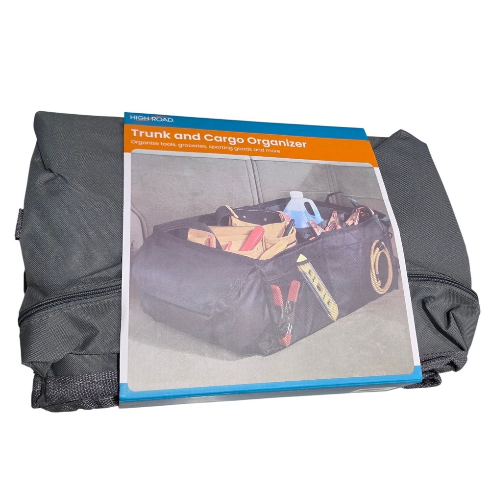 High Road Trunk and Cargo Organizer Grey Collapsible 3 Bin Storage HR-3519-GRY